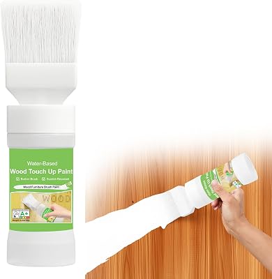 White Touch Up Paint for Wood, 6.35 Oz Wood Paint for Furniture, Cabinets, Door Frames, Window Trims, Chairs, Metal Refinishing and Repair Sratches, Chips, Quick-Dry, Easy Brush Application