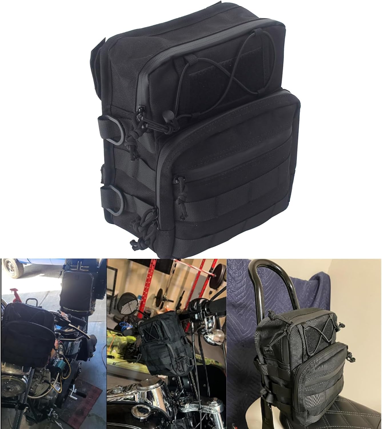 Motorcycle Handlebar Bag,Sissy Bar Bag,Tool Bag, Front Fork Storage Accessory Bag, For Harley Dyna Street Bob Softail Sportster Cruiser Dirt Bike Bicycle ATV
