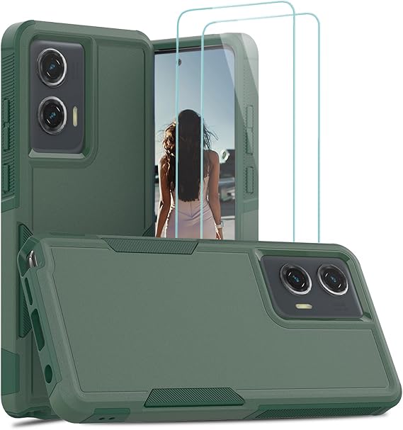 Jeylly for Google Pixel 8 Case with [2 Pack] HD Screen Protector, Green
