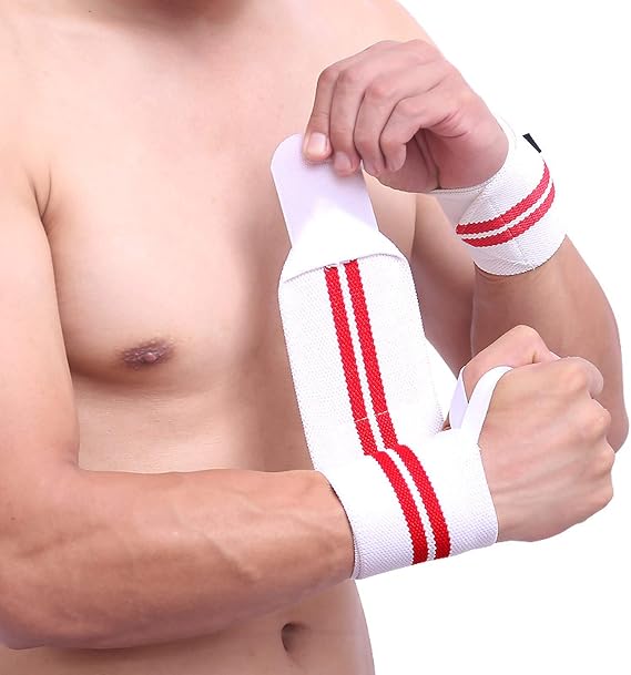 Cicilin 2 Pcs Wrist Guards Adjustable Wrist Support Breathable Wrist Braces Provide Hand Support for Fitness, Bench Press, Weightlifting One Size Left and Right Hand
