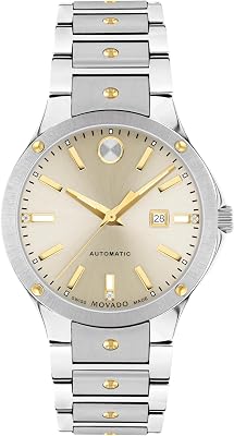 Movado S.E. Automatic Womens Sport Watch - Swiss Automatic Movement, Stainless Steel Link Bracelet - 10 ATM Water Resistance - Luxury Fashion Timepiece for Her - 33mm