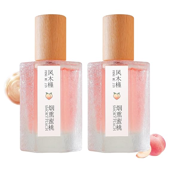 Peach Scented Fragrance Spray, Feng Mu Jin Smoky Peach Perfume 50ML, Long Lasting Refresh Fruit Woody Floral Fragrance Perfumes for Women (2)