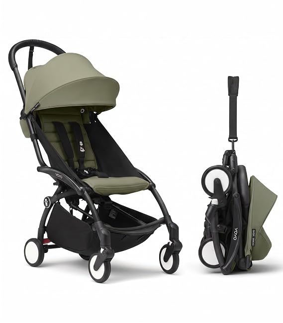 Stokke YOYO3 Travel Stroller from 6 Months, Easy Fold, Black/Olive
