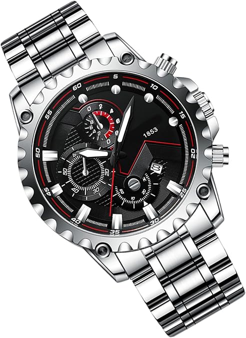 Steel Timepiece Watch Business Wrist Clock, Dress Watch | Luminous Stainless Steel Wristwatch for Men with Date Display, Waterproof Case, Elegant Strap, Formal Office Time Tool, Travel Compan