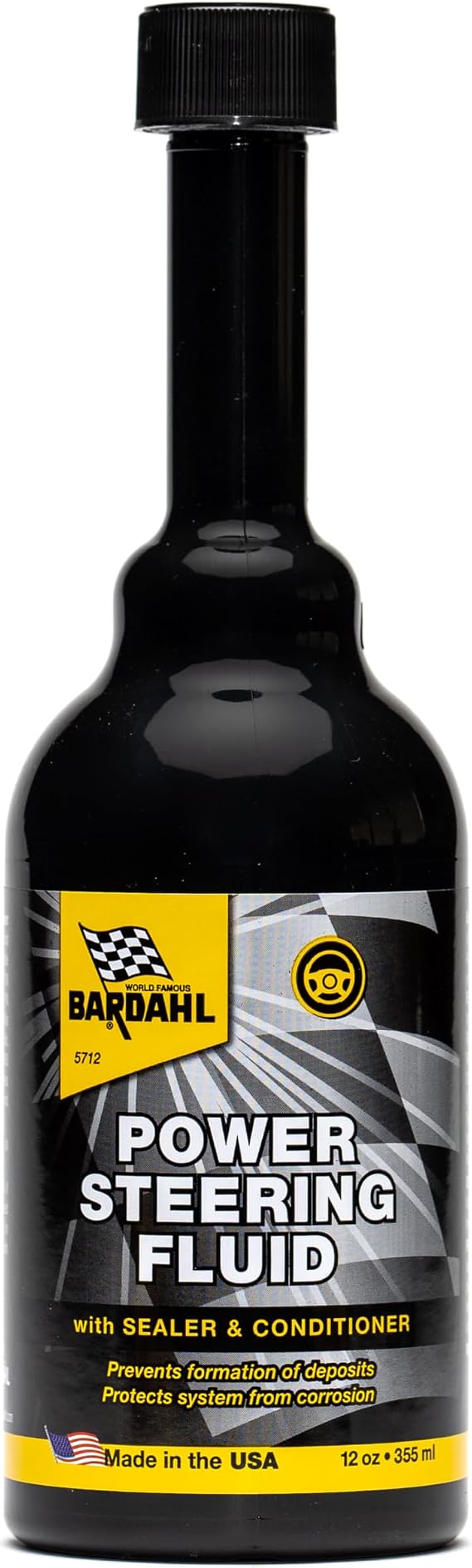 Bardahl 5712 Power Steering Fluid with Stop Leak Sealer - Steering Wheel Fluid and Conditioner for Improving and Restoring Hoses, Seals & O-Rings - Anti-Oxidant Wear, Rust & Corrosion Protection, 12oz