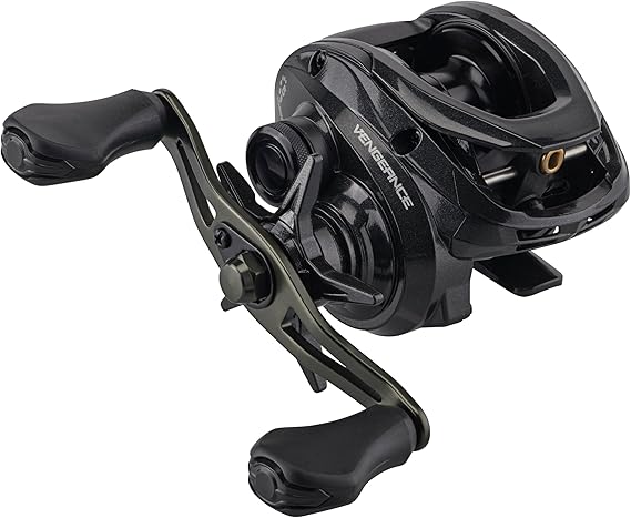 Abu Garcia Vengeance Low Profile Baitcast Reel, Reliable Freshwater Fishing Reel, Lightweight Graphite Frame and Sideplates, MagTrax Braking System, Power Disk Drag System