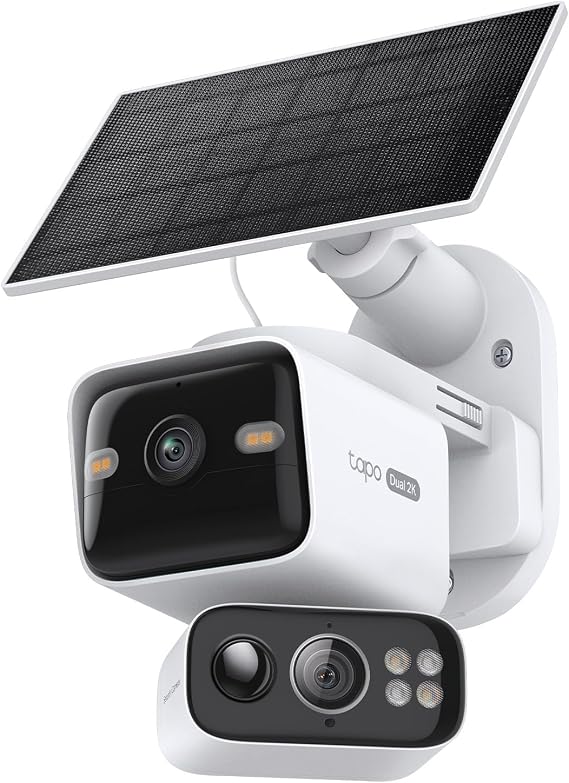 Tapo 2K Dual Lens Pan/Tilt Security Battery Camera w/Solar, C645D KIT | 165 Wide-Angle + 6mm Telephoto, Free Person/Vehicle Detection, 360 Pan, SD/Cloud Storage, Works w/Alexa & Google