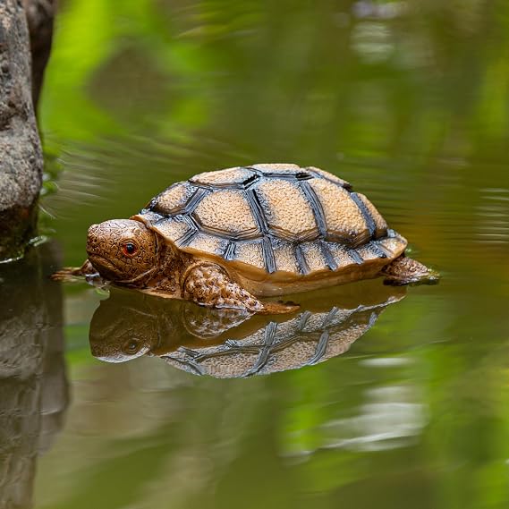 Pool Decorations Outdoor Turtle Statue 6.3-Inch Floating Pond Decor for Garden Outside Lawn Ornament Turtle Figurine Float Accessories Backyard