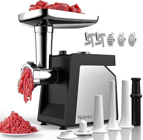 28Inch Meat Grinder Electric, 2600W Max Meat Mincer, Mincer Machine for Home Kitchen Use, Sausage Maker with 2 Blades, 3 Plates, Sausage Stuffer Tubes &amp; Kubbe Kit, Stainless Steel