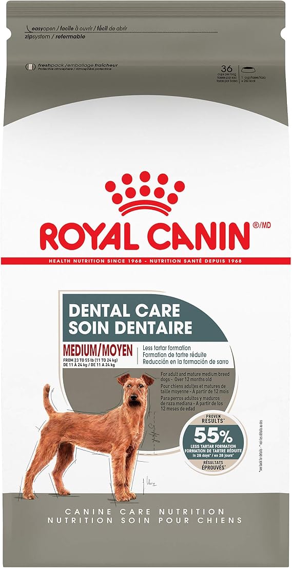 ROYAL CANIN Canine Care Nutrition Medium Dental Care Adult Dry Dog Food, 28 lb Bag