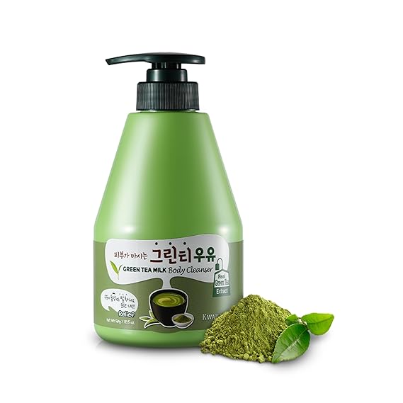 Kwailnara Green Tea Milk Body Wash (19.75 Fl Oz) Korean Body Cleanser for Revitalized Skin | Milk Protein, Royal Jelly & Clarifying Green Tea Extract | Paraben-Free with Gentle Bubbles