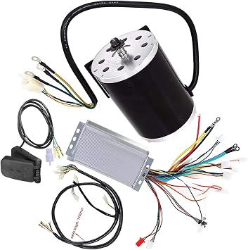 High Speed 48V DC 1800W Brushless Electric Motor & Controller & Wiring Harness for E-Bike ATV Go Kart Moped Mini Bikes Motorized Bicycle