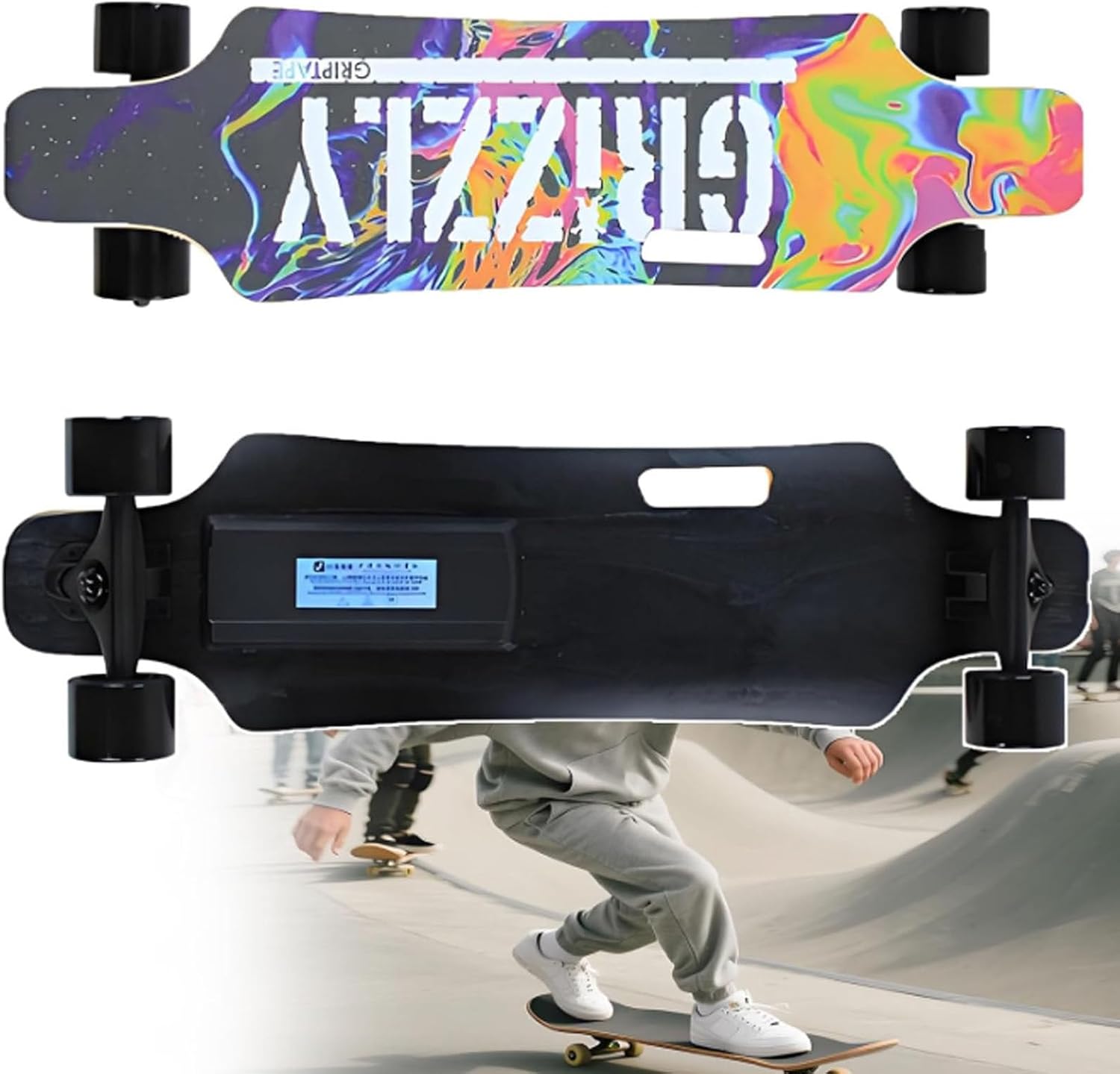 Electric Skateboard, Ultra-Long Range 15km, Top Speed 24kmh, Professional Mountain Board for Adults, Complete Longboard with Remote Control