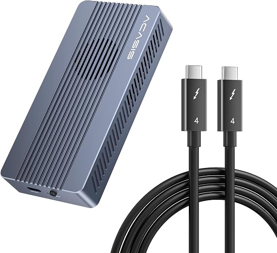 ACASIS 40Gbps M.2 NVMe SSD Enclosure with Cooling Fan & ACASIS [Intel Certified Thunderbolt 4 Cable 6.6ft