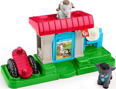 Fisher Price Little People Goat Nursery Toddler Set with 2 Figures and Accessory, Ages 1 Year, HWR85