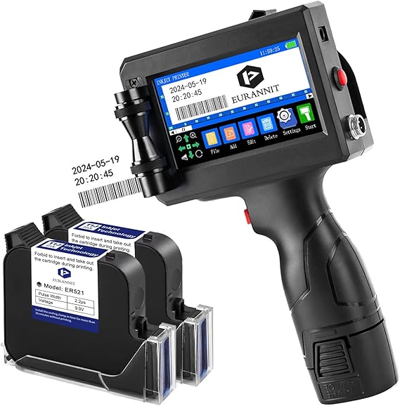 E15-1 Portable Inkjet Printer, 1 Inch, Black, Monochrome, 600 Dpi, Handheld, Industrial Printing, Labeling