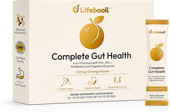 4-in-1 Probiotic Powder Stick Packs for Women & Men - 30 Servings