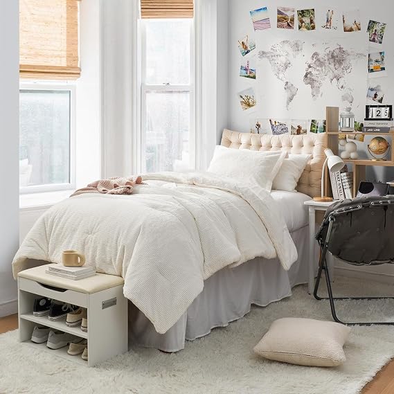 Byourbed Ribbed - Coma Inducer Oversized Twin Comforter Set - Ivory Almond