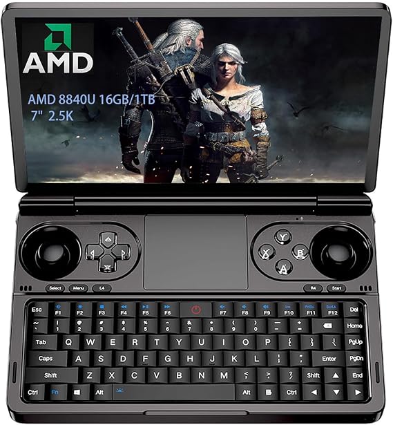 GPD Win Mini 2025 Handheld Game Console, 7 Inch Touchscreen Gaming PC Mini Laptop Gamepad UMPC Win11 AMD Ryzen 7 8840U 16GB RAM/1TB M.2 NVMe SSD
