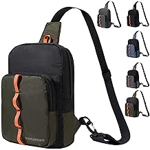 Crossbody Sling Bag Backpack for Men Women,One Strap Backpack for Travel,Anti Theft&Waterproof Sling Bag for Hiking, Green Black, 12.5 x 8.5 x 6 inches, Sling Backpacks