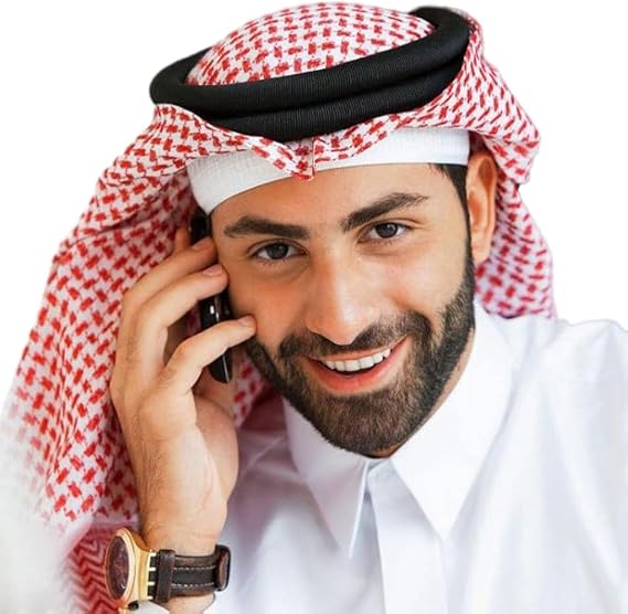 Men Arab Shemagh Scarf Keffiyeh Turban Saudi Arabian Mens Head Scarf Desert Shawl Muslim Head Wrap Shemagh Turban Headband Arab Bandana Non Slip Large Arab Headscarf Hijab Head Cover for Men