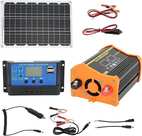300W Solar Energy Kit - Solar Investor Inverter (12V to 110V) for Energy Saving, Eco-Friendly Power Solution, Portable Renewable Energy System