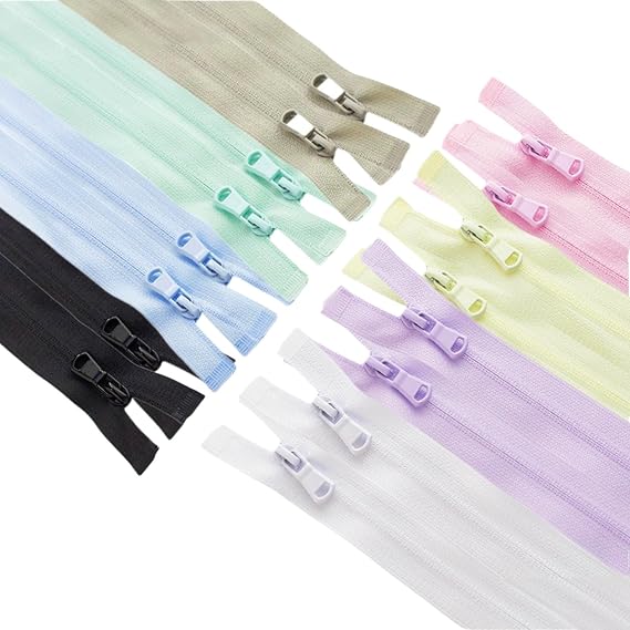 Wonesifee 16pcs #3Invisible Reverse Nylon Coil Separating Zipper 8Colors32 | Sports Zippers Bulk for Sewing Wedding Dress Pillow Cover jackets clothing gym wear trench coats Outdoor Sun Shirt