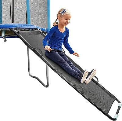 Universal Trampoline Slide Ladder with Handles - Heavy-Duty Tear-Resistant Fabric, Easy Assembly, Safe Climbing & Sliding for KidsToddlers, Fits Most RoundRectangular Trampolines