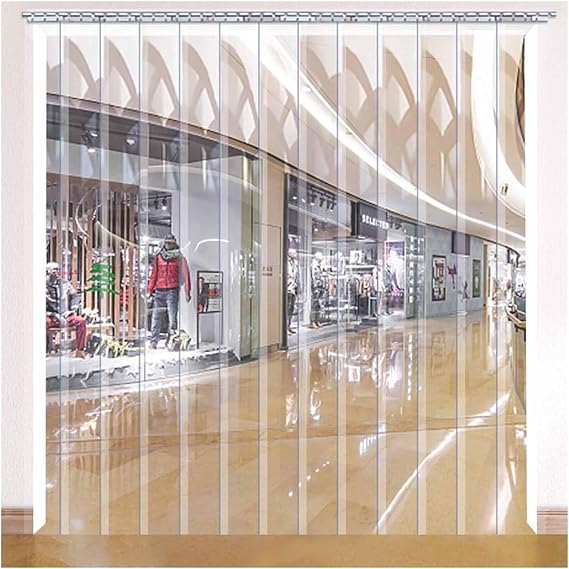 Strip Curtain Clear PVC Strip Door Curtain, 1.3mm/0.05in Insulated Door Curtain Sliding Door Curtains Plastic Curtain(1.35x2m/4.4x6.6ft)