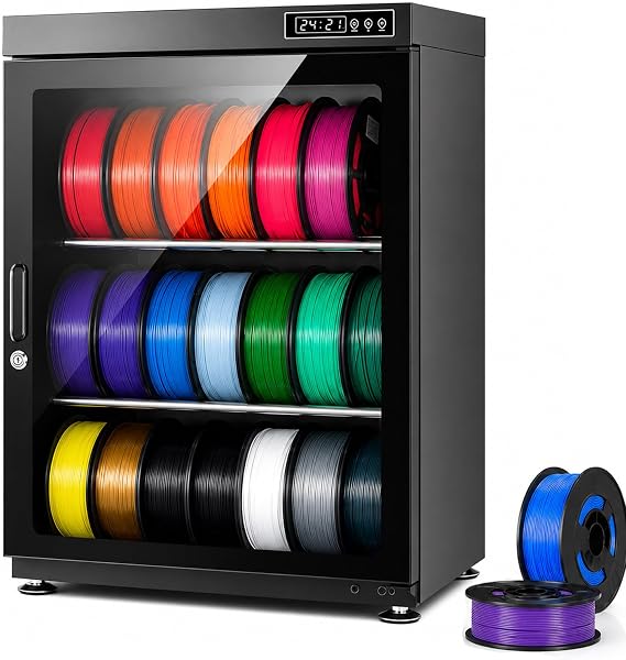 3D Printer Filament Dryer Box,10-18-Spool Airtight Dry Cabinet,w/Auto Humidity Control (RH15%-RH60%), Industrial Sealed,for PLA PETG ABS TPU 115L