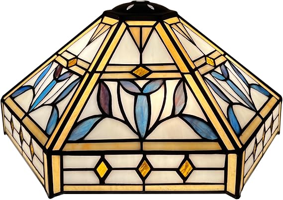 Capulina Tiffany Lamp Shade Mission Hexagon Stained Glass 12 Inches Wide | Accessories Replacement,Only for Table Lamp