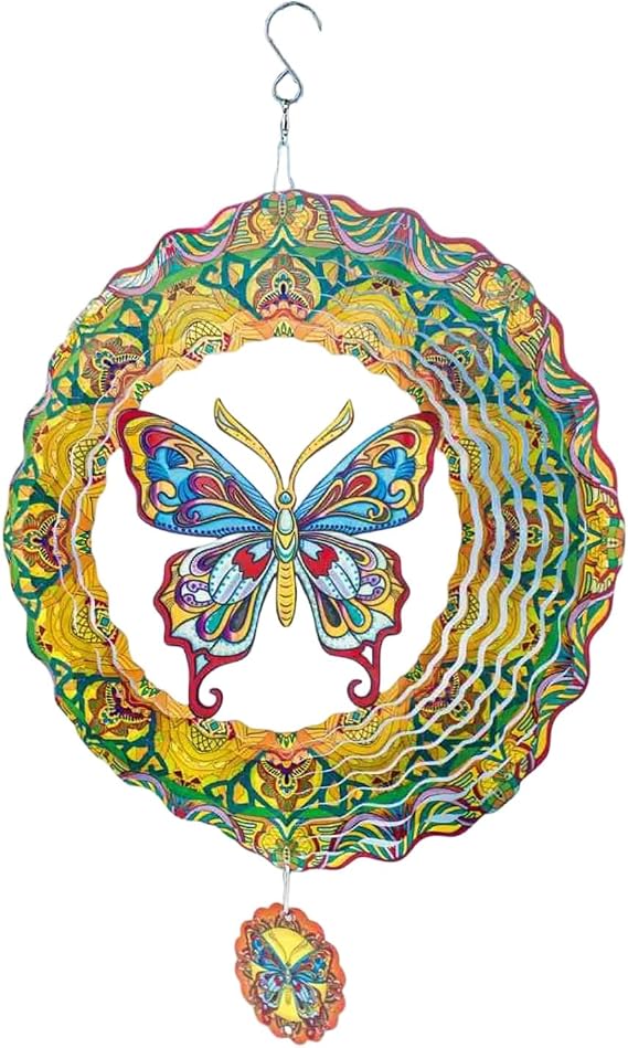 Butterfly Wind Spinners Outdoor Metal Yard Art Decor