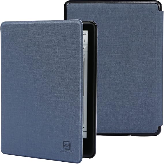 ZhaoCo Case for 6.8" Kindle Paperwhite (11th Generation-2021) and Kindle Paperwhite Signature Edition E-Reader, Slim PU Leather Smart Protective Cover (Blue)