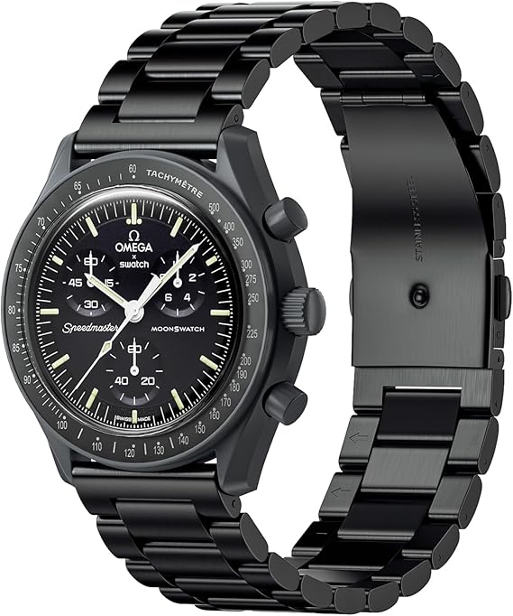 Metal Strap for Moonswatch Watch - Compatible With Omega X Swatch Moonswatch Speedmaster, Rolex, SEIKO 20mm Watches - Quick Release Stainless Steel Replacement