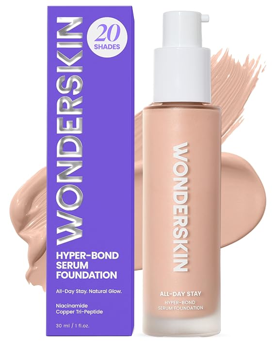 Wonderskin Serum Foundation - Hyper Bond All-Day Stay Waterproof Makeup | Lightweight serum foundation delivers waterproof, longwear coverage with a natural-looking finish