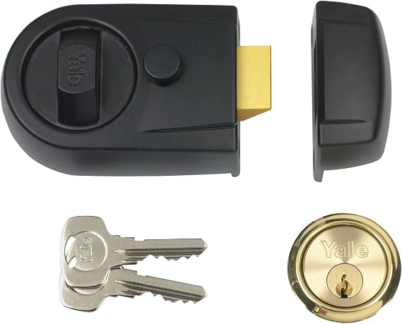 Yale P-Y3-BL-PB-60 - Contemporary Nightlatch - 60mm - Black Finish - Standard Security