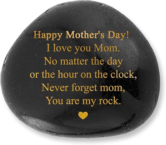 VELENTI Mothers Day Decorative Stones - You are My Rock Mom Gifts from Son for Mom from Daughter - Sentimental Gifts for Mothers for Her for Women Who Have Everything-Decorative Accessories