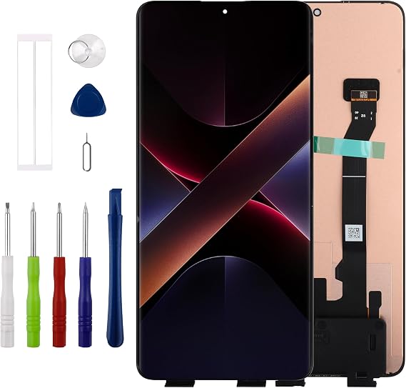 AMOLED Screen Compatible with Xiaomi Poco X7 Pro 5G 2412DPC0AG 6.67" LCD Display Touchscreen Digitizer Assembly with Repair Tools Kit,Support Fingerprint