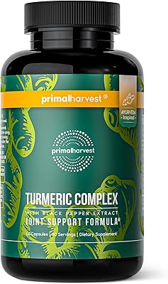 Primal Harvest 1 Pack, Primal Turmeric Complex wBlack Pepper Extract, Joint and Mobility Support Turmeric Supplement for Women & Men, 60 Capsules