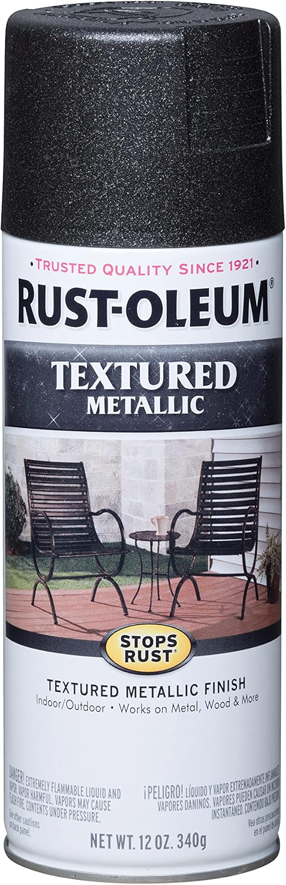 Rust-Oleum Stops Rust Metallic Textured Spray Paint, Galaxy | Rust Resistant, Indoor and Outdoor, Beautiful Finish on Metal, Wood and More, Sprays from Any Angle