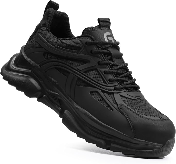 Steel Toe Shoes for Men Lightweight Work Shoes Safety Sneakers | Impact-Resistant,Puncture-Resistant, Breathable, Cushioned, Lace-Up, Warehouse, Factory, Workshop, Logistics