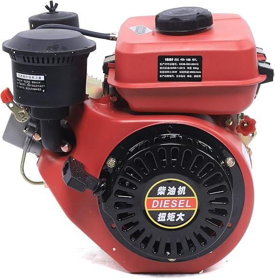 Diesel Engine 196CC 4-Stroke Single Cylinder Forced Air Cooling Horizontal Axis Engine Recoil Hand Start 53mm Shaft Length 3000RPM 2.2KW 0.7L