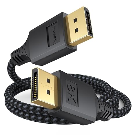 Display Port Cable 3ft, Display Port DP 1.4 Cord (8K@60Hz, 4K@144Hz, 2K@165Hz, 1080P@240Hz, 32.4Gbps) 3 Feet for Gaming Computer PC Laptop to Monitor