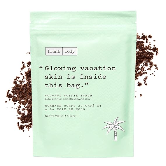 Frank Body Coconut Coffee Scrub | Natural & Cruelty Free Exfoliating Body Scrub | Hydrating Vegan Scrub For Skin Care, Stretch Marks, Acne, And Cellulite | 1ct, 200g -- 7.05oz