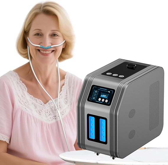 Hydrogen Therapy Machine, Portable 3 Output Hydrogen Inhaler, 900-3000ml/min, 99.99% High Purity H2 with SPE/PEM Technology, 7 Stage Air Moisture Separation, for Home Health Therapy Gun color