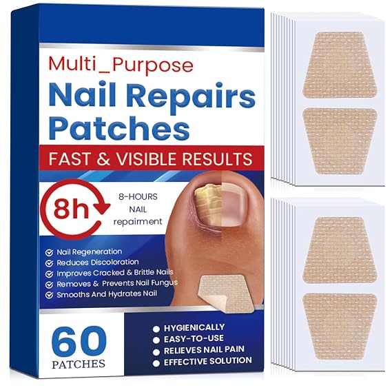 Fungal Nail Patches 60 Pcs,Upgraded Toe Nail Fungus Treatments | Nail Fungus Treatment Extra Strength,Toenail Fungus Treatment with Hydrogel for Overnight Repair Nail Fungus Patches