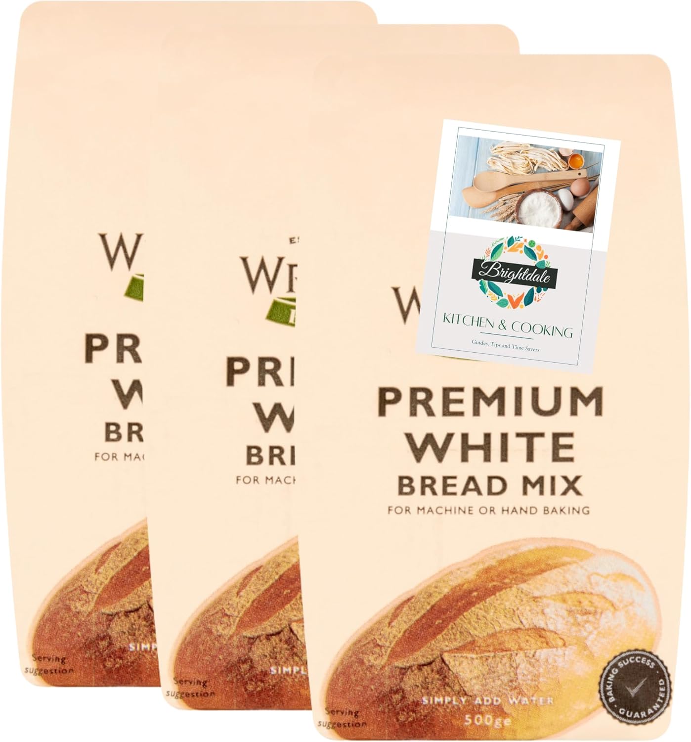 Bread Mix Bundle with Wrights Premium White Bread Mix 500g 3 Pack  Brightdale Kitchen Booklet