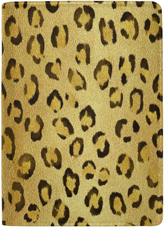 ALAZA Passport Holder for Travel Essentials, Leopard Cheetah Gloden Animal Skin Print Passport Wallet Cover Case for Men & Women