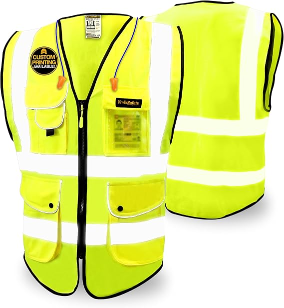 KwikSafety SUPERIOR Safety Vest Class 2 ANSI OSHA Hi Vis Reflective Vest