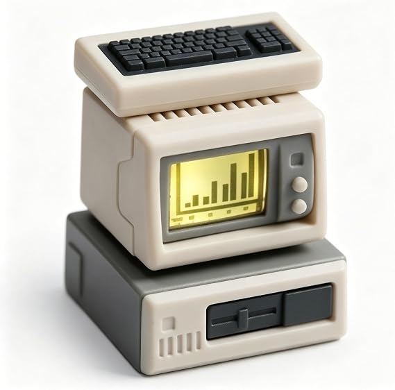 Customised Retro Computer Artisan Keycap, Vintage PC Monitor 1u Esc Key with Translucent Backlit Screen, Cross Stem Mechanical Keyboard Accessory for ESC Key Mechanical Keyboard
